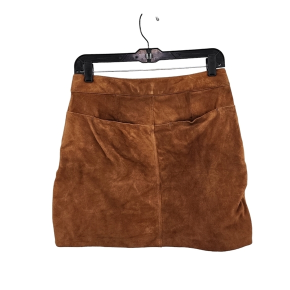 Frame Women's 100% Goat Suede Button Front Mini Skirt - 28 - Picture 5 of 7